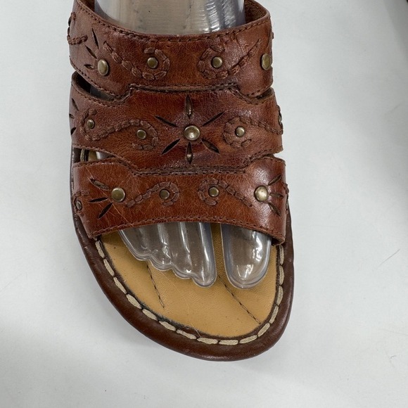 Earth Spirit Pine Womens Brown Leather Floral Cutout Wedge Sandals Size 7.5 - Picture 6 of 8